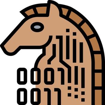 un caballo cabeza con binario código en eso vector