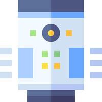 A robot with a blue and white background vector