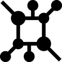 A black and white image of a molecule vector