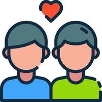 Two men with hearts over their heads vector