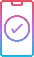 A check mark icon on a white background vector