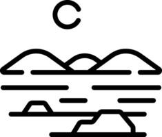 A black and white image of a mountain range with a c in the middle vector