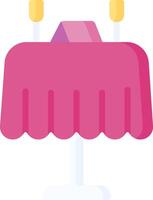 A pink table cloth with candles on it vector