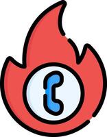 A red fire with a phone in the center vector