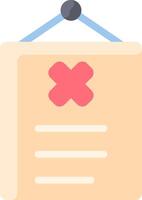 A note with an x on it is hanging on a wall vector