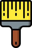A yellow paint brush icon on a white background vector