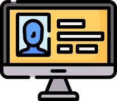 A computer screen with a person's face on it vector