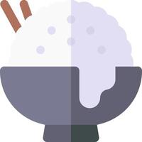 An icon of rice with chopsticks in a bowl vector