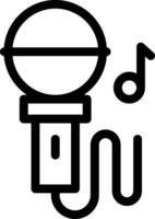 A microphone and music note icon vector