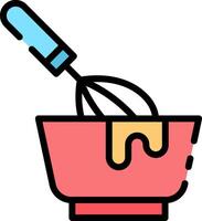 A bowl with a whisk and a spoon in it vector