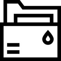A black and white image of a file with a drop of water vector