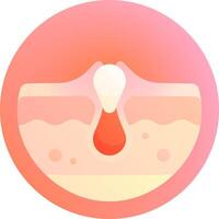 A skin with a red spot on it vector