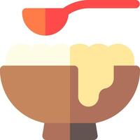 A bowl of ice cream with a spoon in it vector