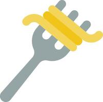 A fork with spaghetti on it vector