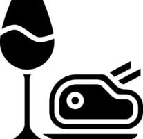 A black and white image of a wine glass and a plate vector