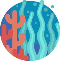 An illustration of a coral reef and a cactus vector