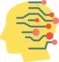 A brain with a circuit board in it vector