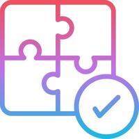 A puzzle piece with a check mark on it vector