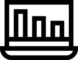 A laptop with a bar graph on it vector