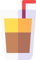 A glass of coffee with a straw in it vector