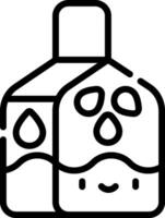 A black and white image of a bottle with a smiley face vector