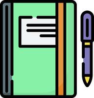 A notebook and pen icon on a white background vector