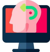 A computer screen with a person's head on it vector