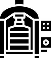 A black and white icon of a machine vector
