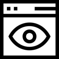 An eye icon on a computer screen vector