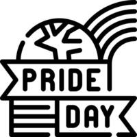Pride day logo with a ribbon and a globe vector
