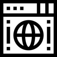 A black and white image of a globe and a computer vector