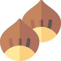 Two nuts with leaves on them vector