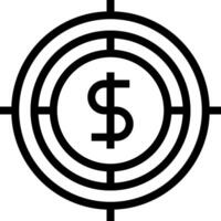 A dollar sign in a circle with a target vector