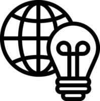 A globe and light bulb icon vector