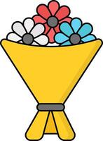 A bouquet of flowers on a white background vector