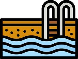 A swimming pool with a ladder and a ladder vector