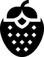A black and white strawberry icon vector