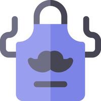 A purple apron with a mustache on it vector
