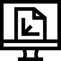 A computer monitor with a file icon on it vector
