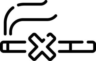 A black and white image of a cigarette with a cross vector