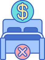 A bed with a dollar sign on it vector