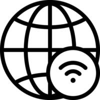 A globe with a wifi symbol on it vector