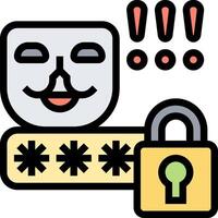 An image of a mask and a padlock vector