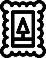 A black and white image of a postage stamp with a triangle vector