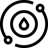 A black and white logo with a circle and a drop vector
