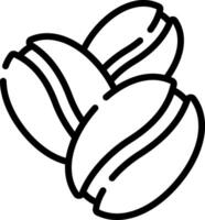 Coffee beans outline icon vector