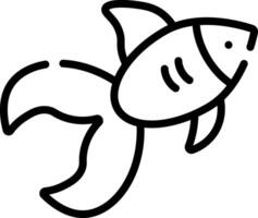 A fish is shown in a line drawing vector