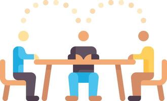 People sitting at a table with a book in front of them vector