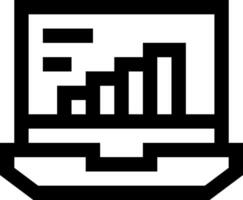 A laptop with a bar graph on it vector