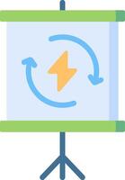 A presentation screen with a lightning bolt on it vector